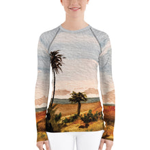 Load image into Gallery viewer, Killer Bee Gi Rash Guard With Pen And Ink Water Color Illustration Of Beach At Todos Santos In Baja, Mexico
