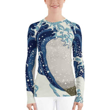 Load image into Gallery viewer, Killer Bee Gi Great Wave Wood Cut BJJ Rash Guard - Killer Bee Gi
